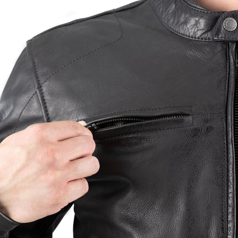 Oxford Holton Leather Jacket Black
