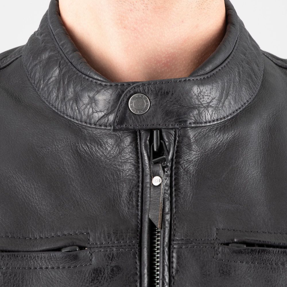 Oxford Holton Leather Jacket Black