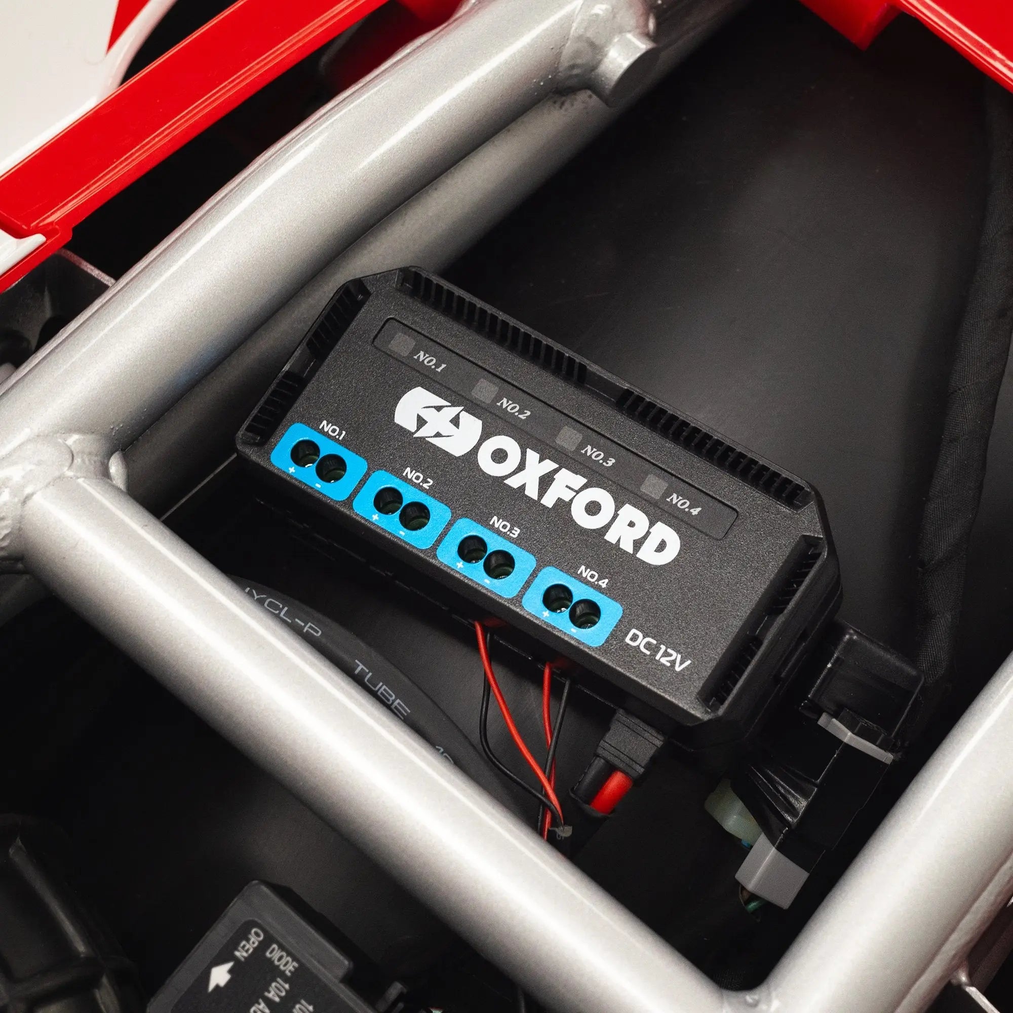 Oxford Junction Box -12V With Fused Power Outlets - FREE UK Shipping, FREE 365 Day Returns | Moto Central