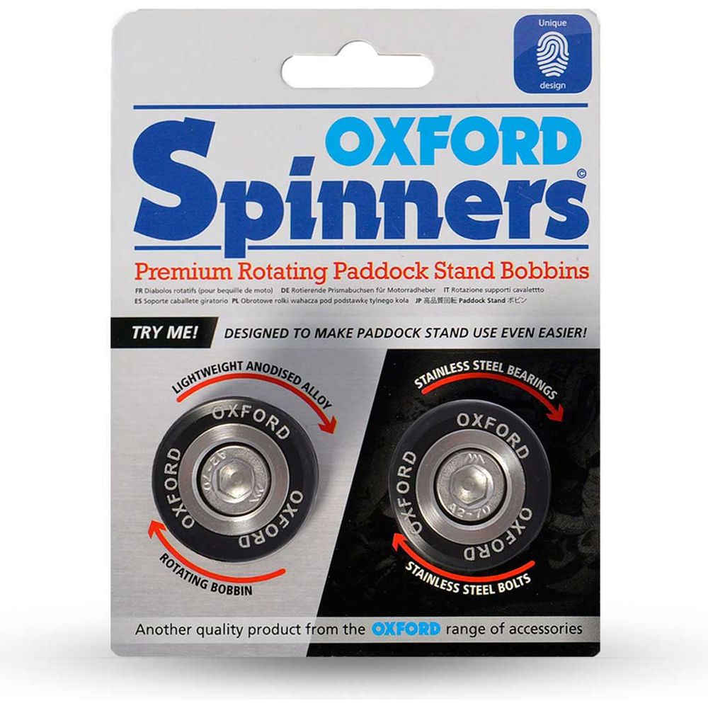 Oxford M12 Premium Spinners Black - 1.25mm Thread