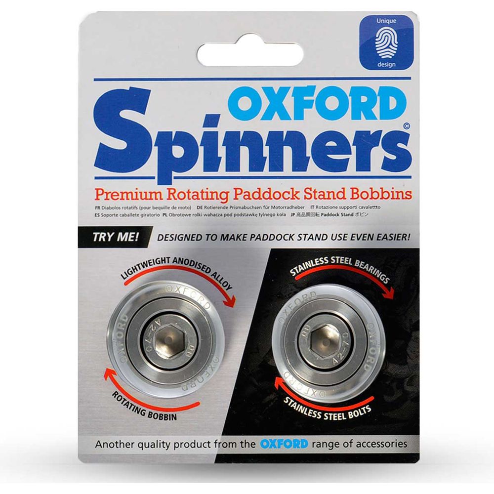 Oxford M8 Premium Spinners Silver - 1.0 Thread, retail packaging