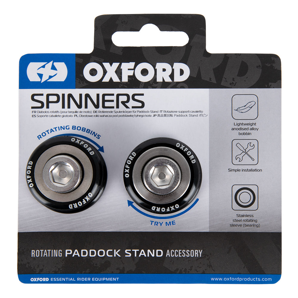 Oxford M8 Spinners Extended Black - 1.25 mm Thread, retail packaging