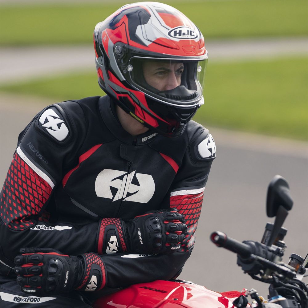 Oxford Nexus 1.0 Leather Jacket Black / Red