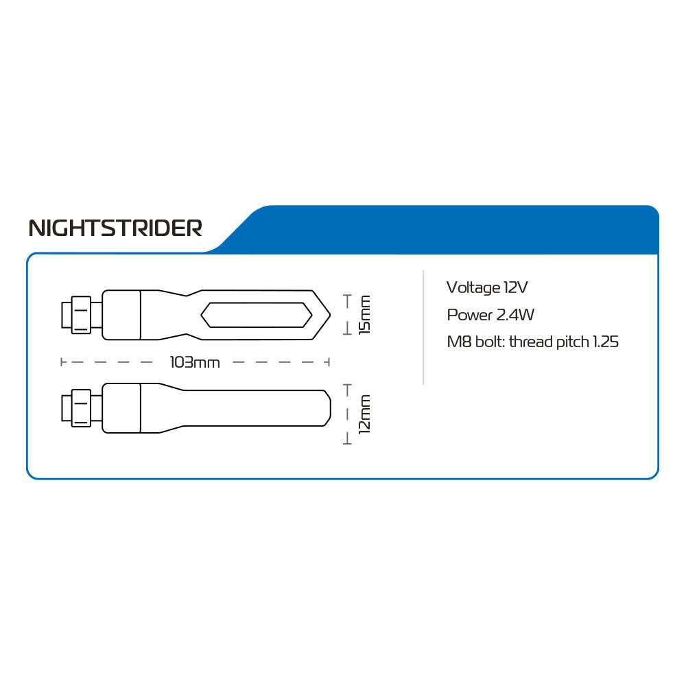 Oxford NightStrider Sequential Indicators Black With 2 Resistors