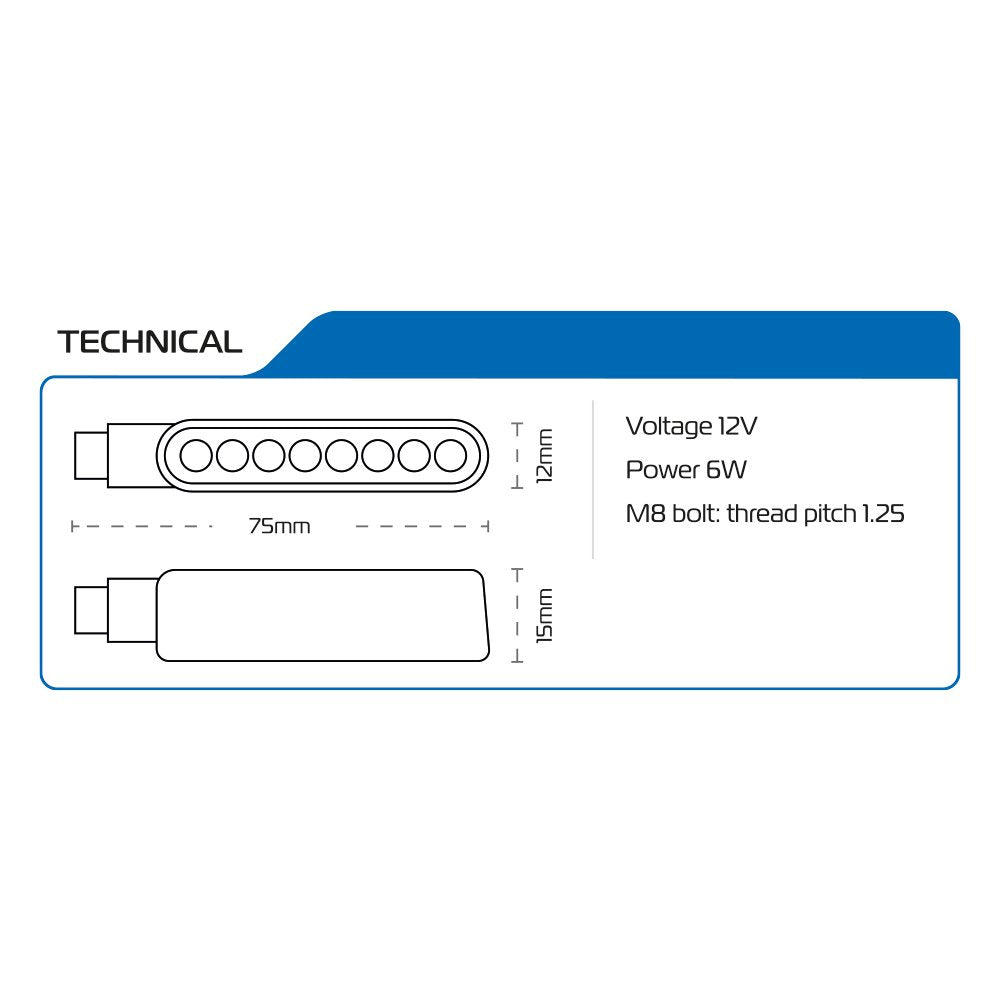 Oxford Nightfighter Front / Rear Sequential Indicators Black With 2 Resistors