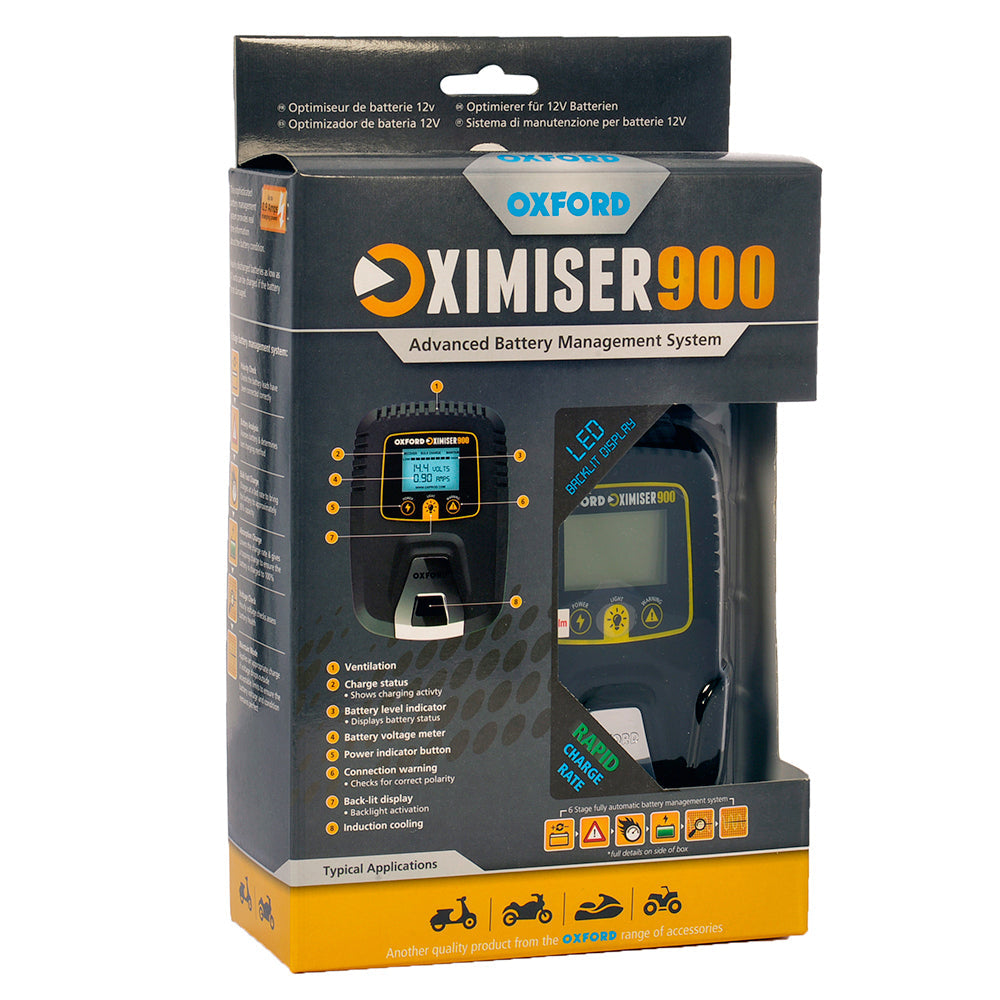 Oxford Oximiser 900 Essential Battery Management System Black / Yellow - UK Model