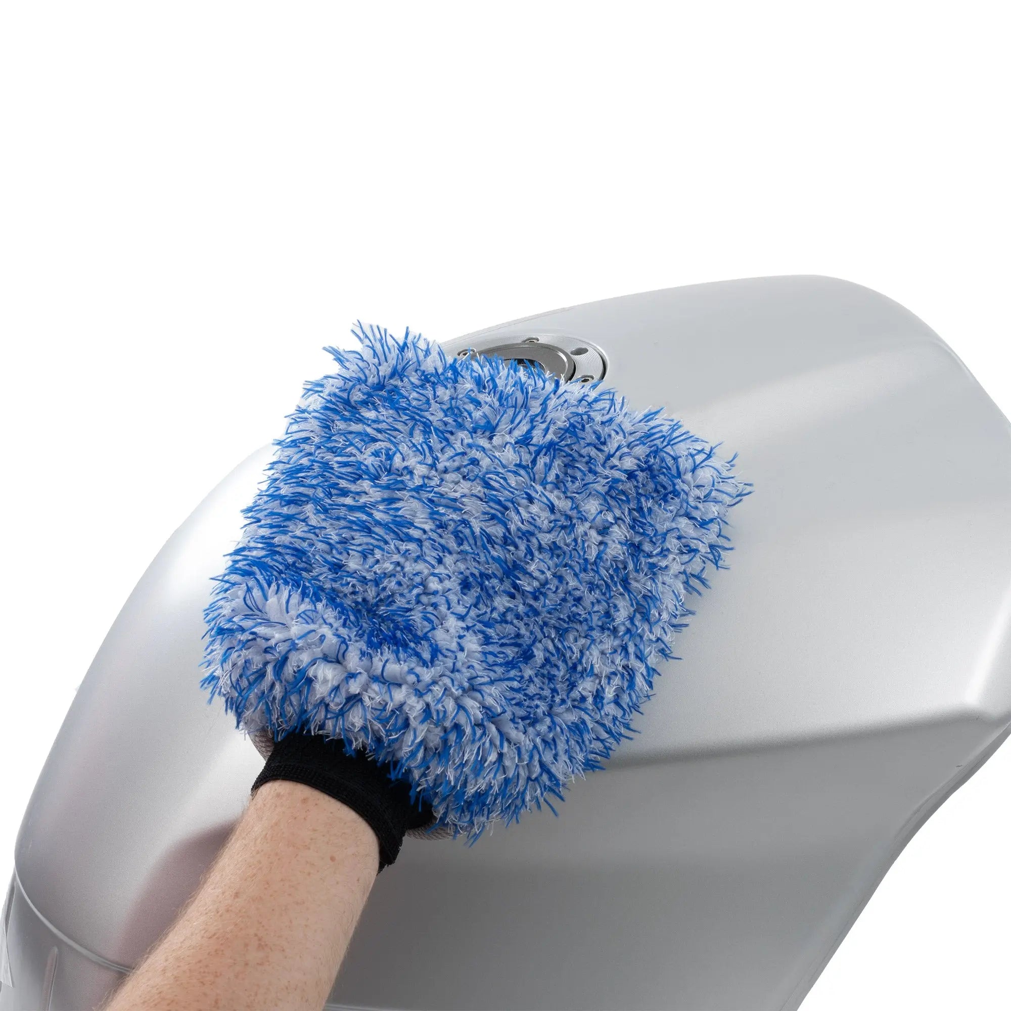 Oxford Plush Microfibre Wash Mitt Blue / White FREE UK Delivery, FREE 365 Day Returns | Moto Central