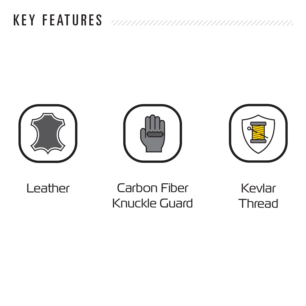 Oxford RP-3 2.0 Sports Short Leather Gloves Black / White / Fluo Yellow