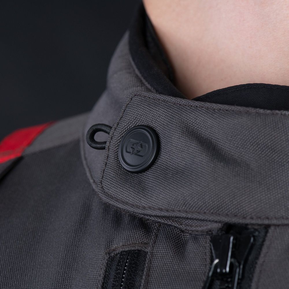 Oxford Rockland Textile Jacket Charcoal / Black / Red