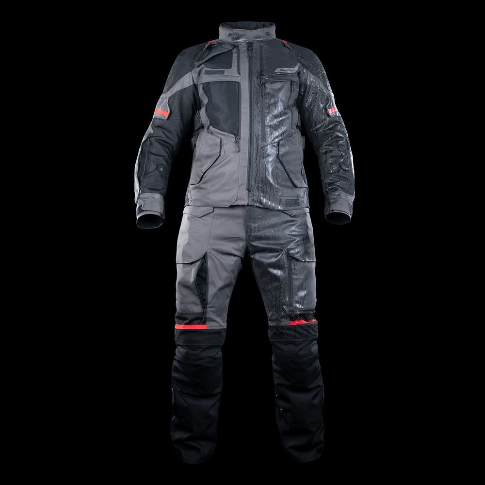 Oxford Rockland Textile Jacket Charcoal / Black / Red