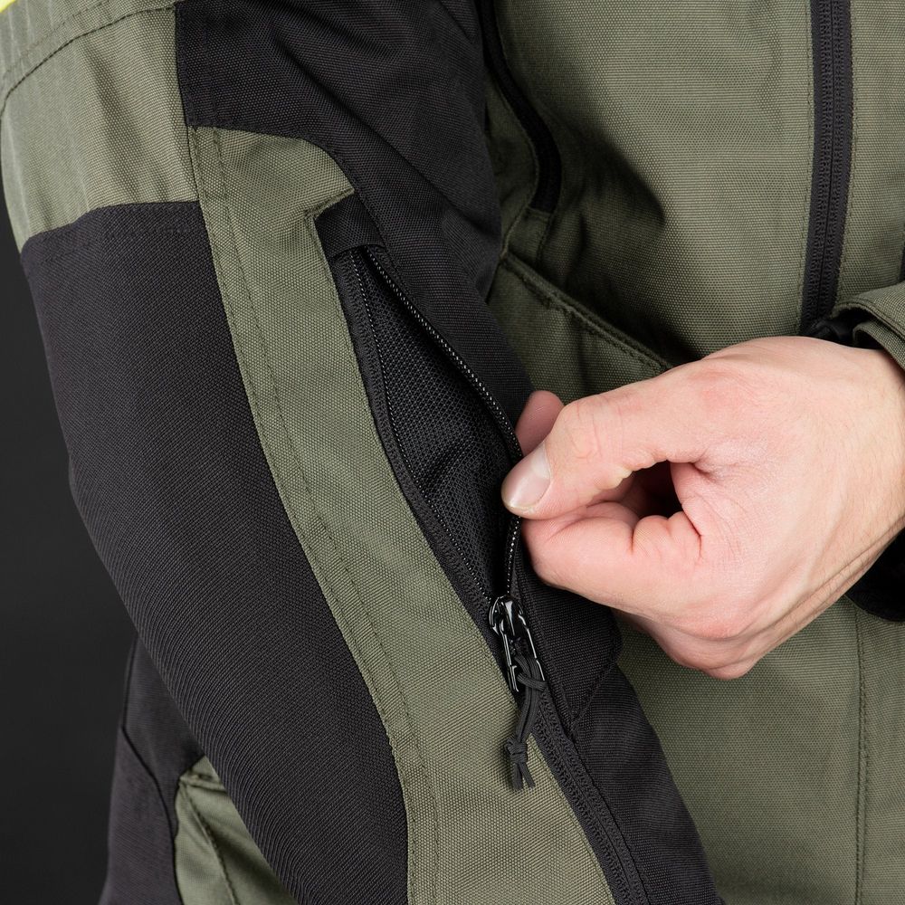 Oxford Rockland Textile Jacket Khaki / Black / Fluo Yellow