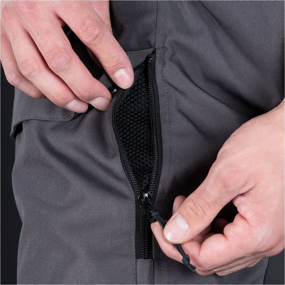 Oxford Rockland Textile Trouser Charcoal / Black / Red