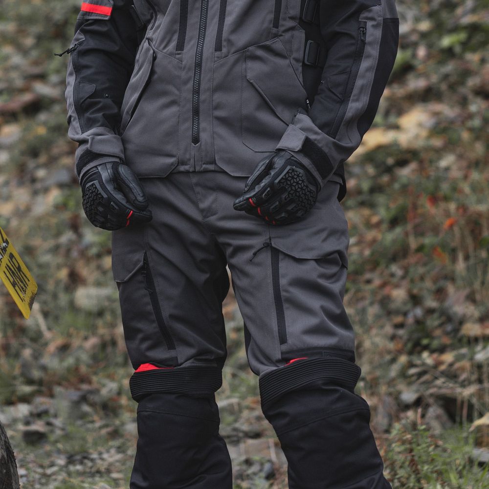 Oxford Rockland Textile Trouser Charcoal / Black / Red