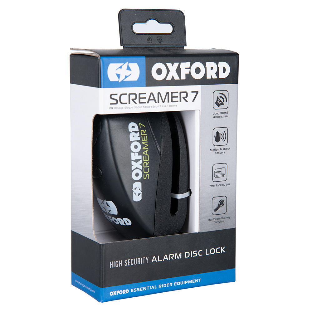 Oxford Screamer7 Alarm Disc Lock Black / Black