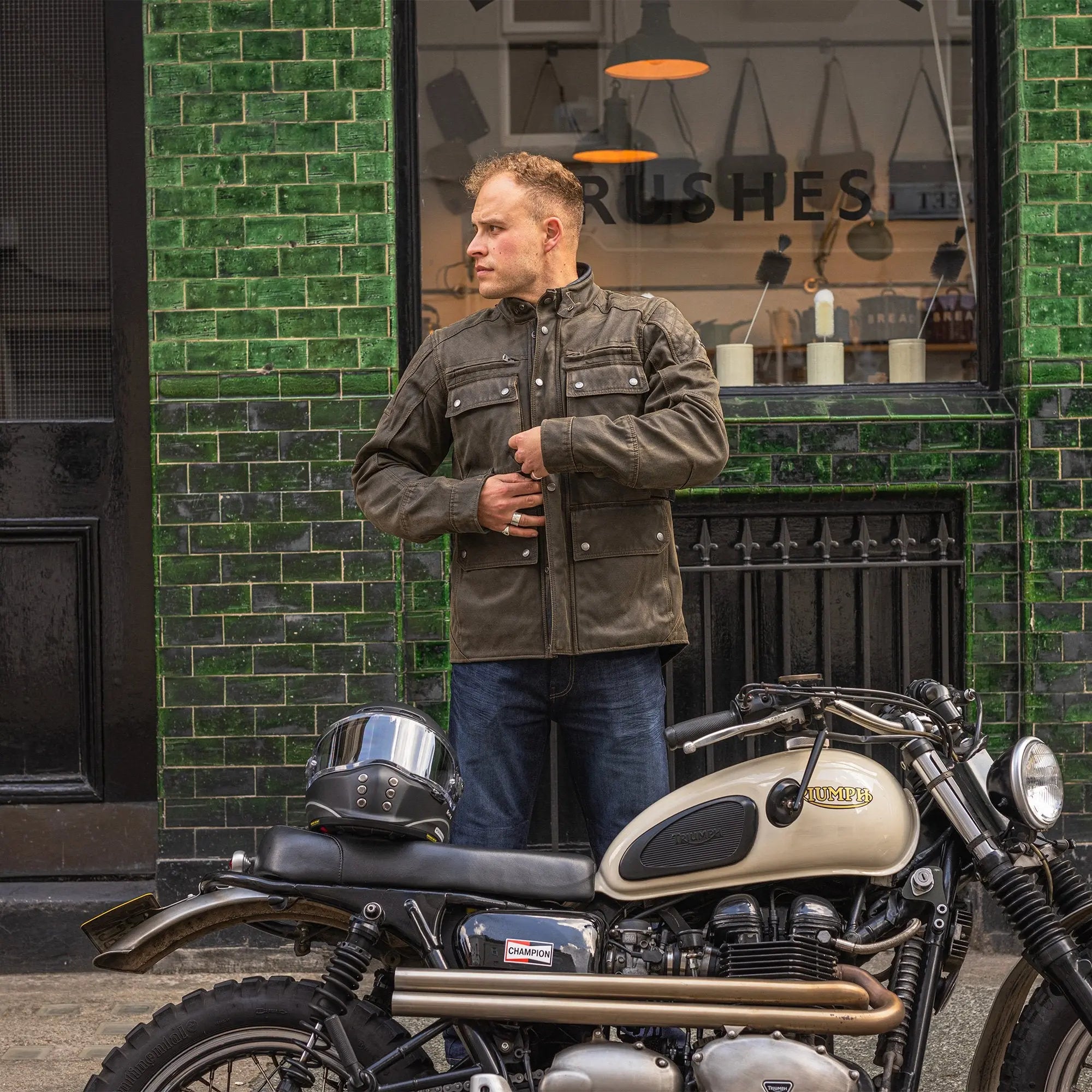 Oxford Sterling D2D Textile Jacket Khaki - FREE UK Shipping, FREE 365 Day Returns | Moto Central