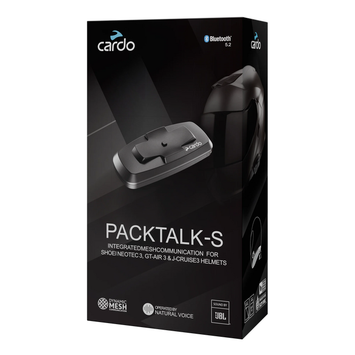 Cardo Packtalk S Intercom For Shoei Neotec 3, GT Air 3 And J Cruise 3