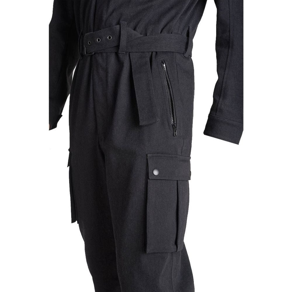 Pando Moto Brat One Piece Denim Suit Black