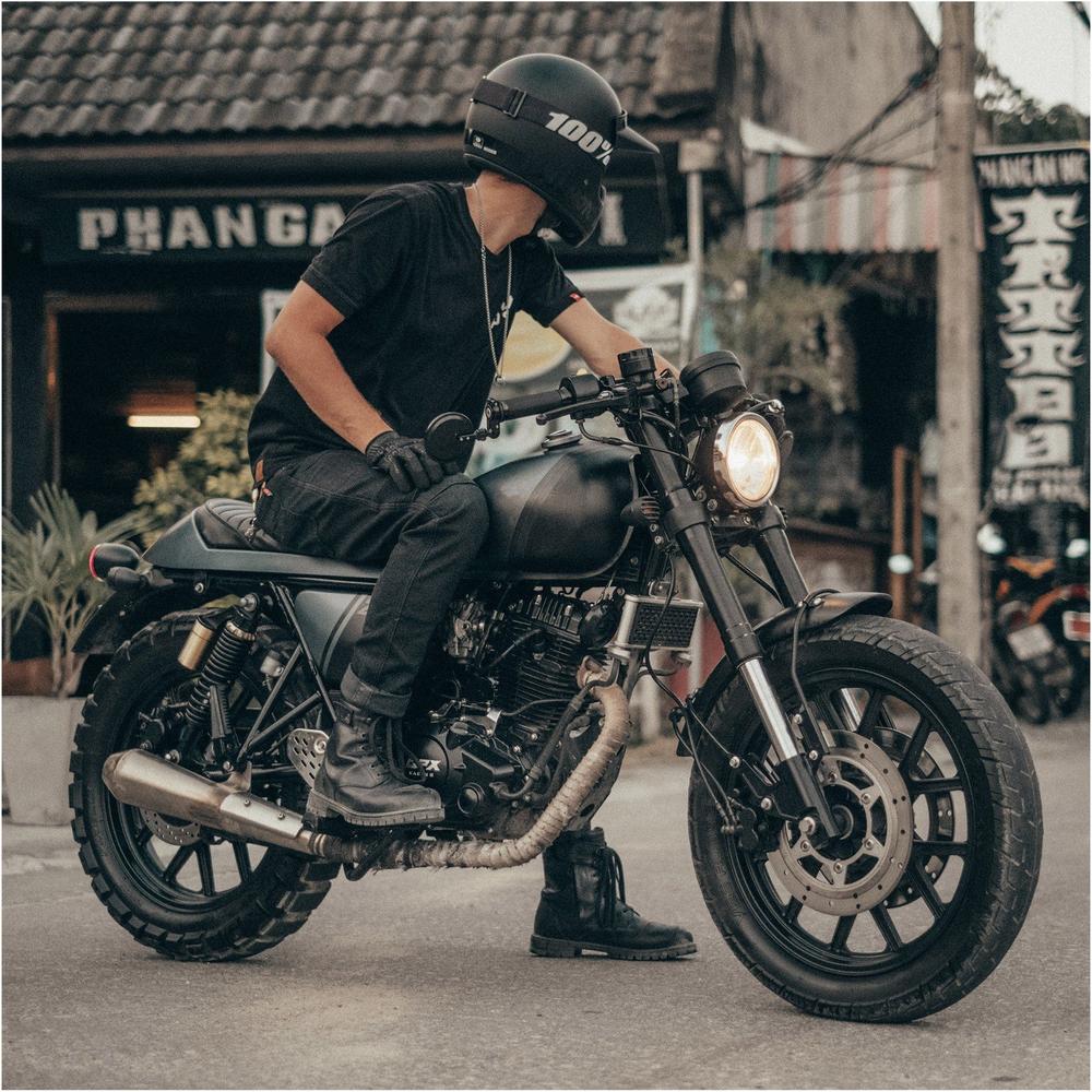 Pando Moto KarlDo Slim Fit Denim Jeans Black
