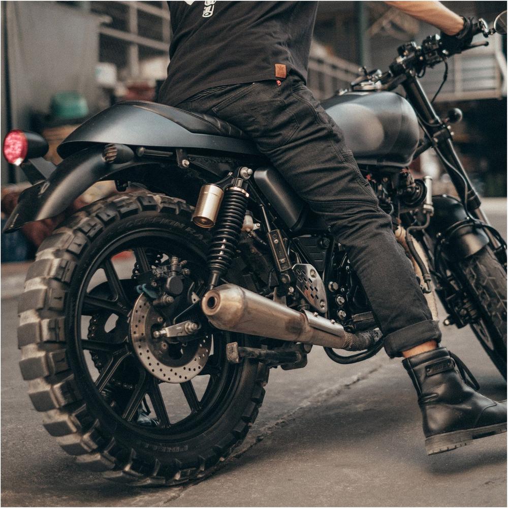 Pando Moto KarlDo Slim Fit Denim Jeans Black