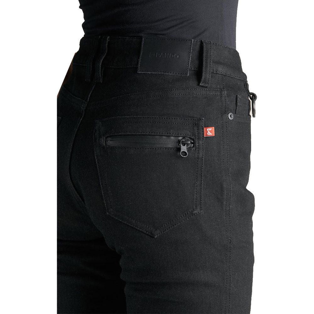Pando Moto Kissaki Arm 01 Ladies Skinny Fit Denim Jeans Black