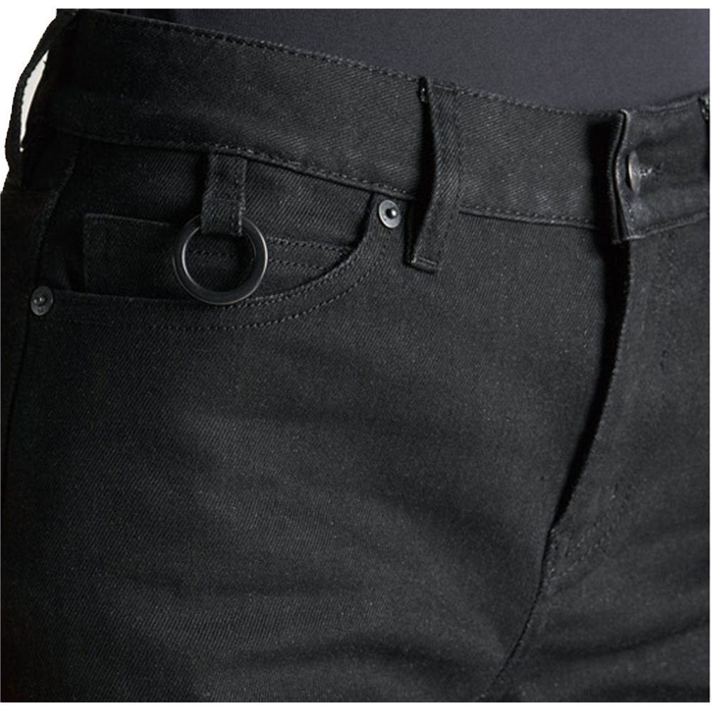 Pando Moto Kissaki Arm 01 Ladies Skinny Fit Denim Jeans Black