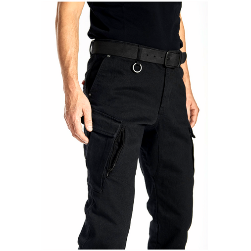 Pando Moto Mark Kev 01 Slim Fit Cargo Trouser Black