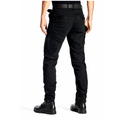 Pando Moto Mark Kev 01 Slim Fit Cargo Trouser Black