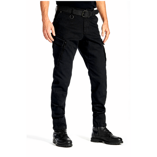 Pando Moto Mark Kev 01 Slim Fit Cargo Trouser Black