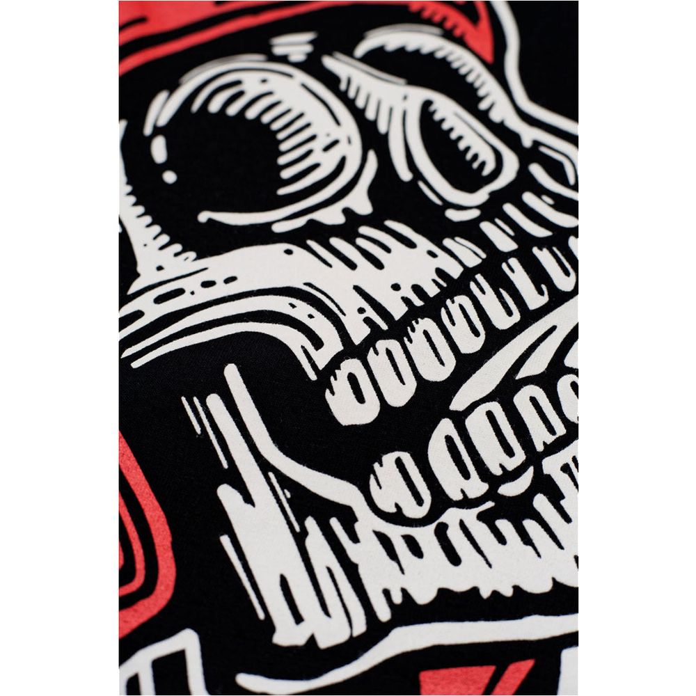 Pando Moto Mike Red Skull T-Shirt Black