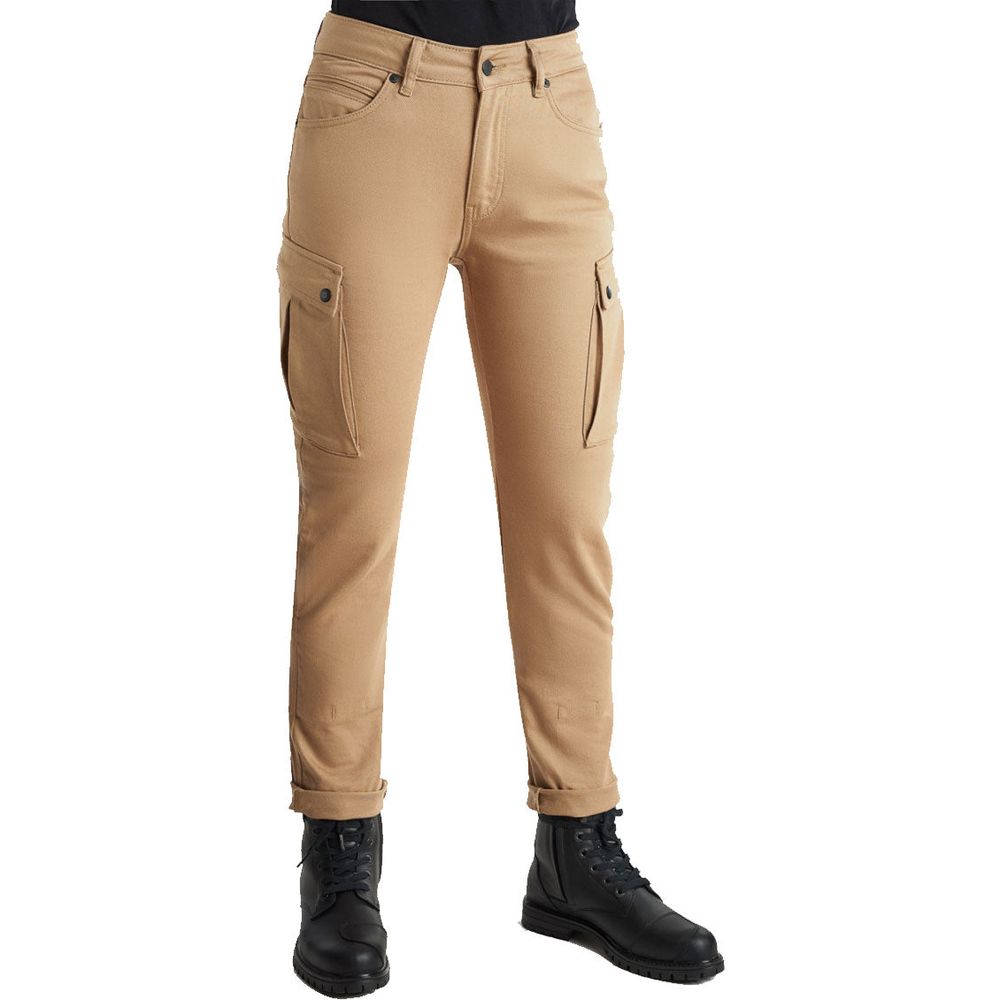 Pando Moto Mila Ladies Cargo Trouser Beige