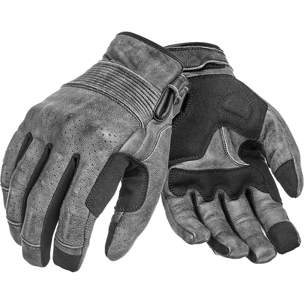 Pando Moto Onyx Summer Leather Gloves Grey