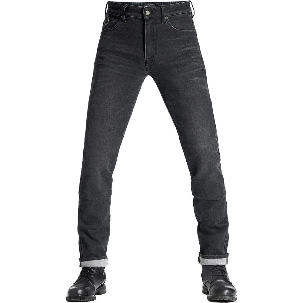 Pando Moto Robby Arm 01 Armalith Slim Fit Denim Jeans Black