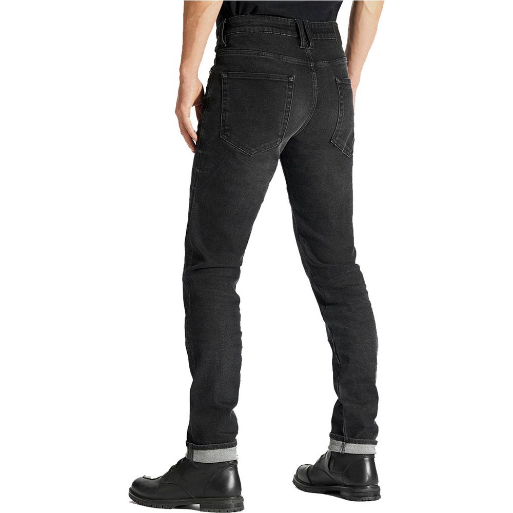 Pando Moto Robby Arm 01 Armalith Slim Fit Denim Jeans Black