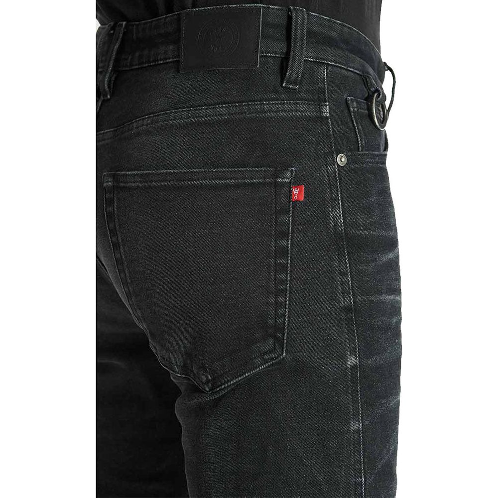 Pando Moto Robby Arm 01 Armalith Slim Fit Denim Jeans Black