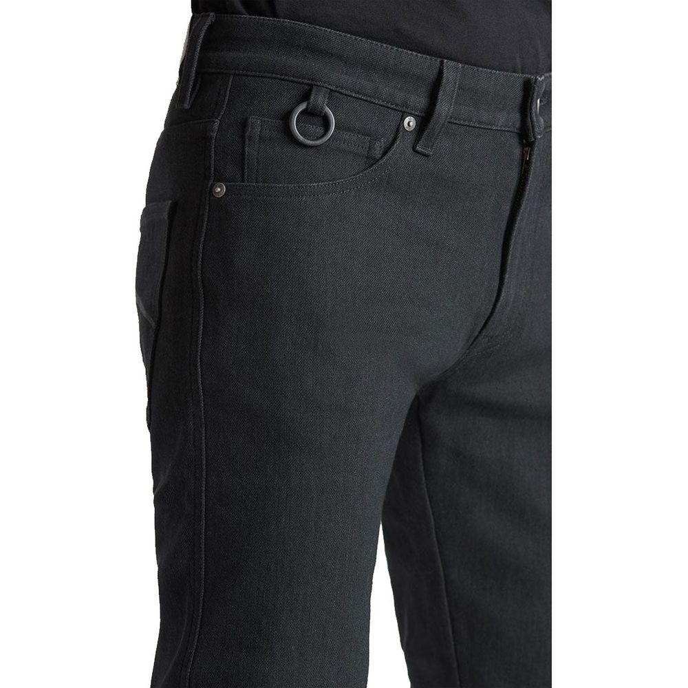 Pando Moto Steel Black 02 Slim Fit Denim Jeans Black