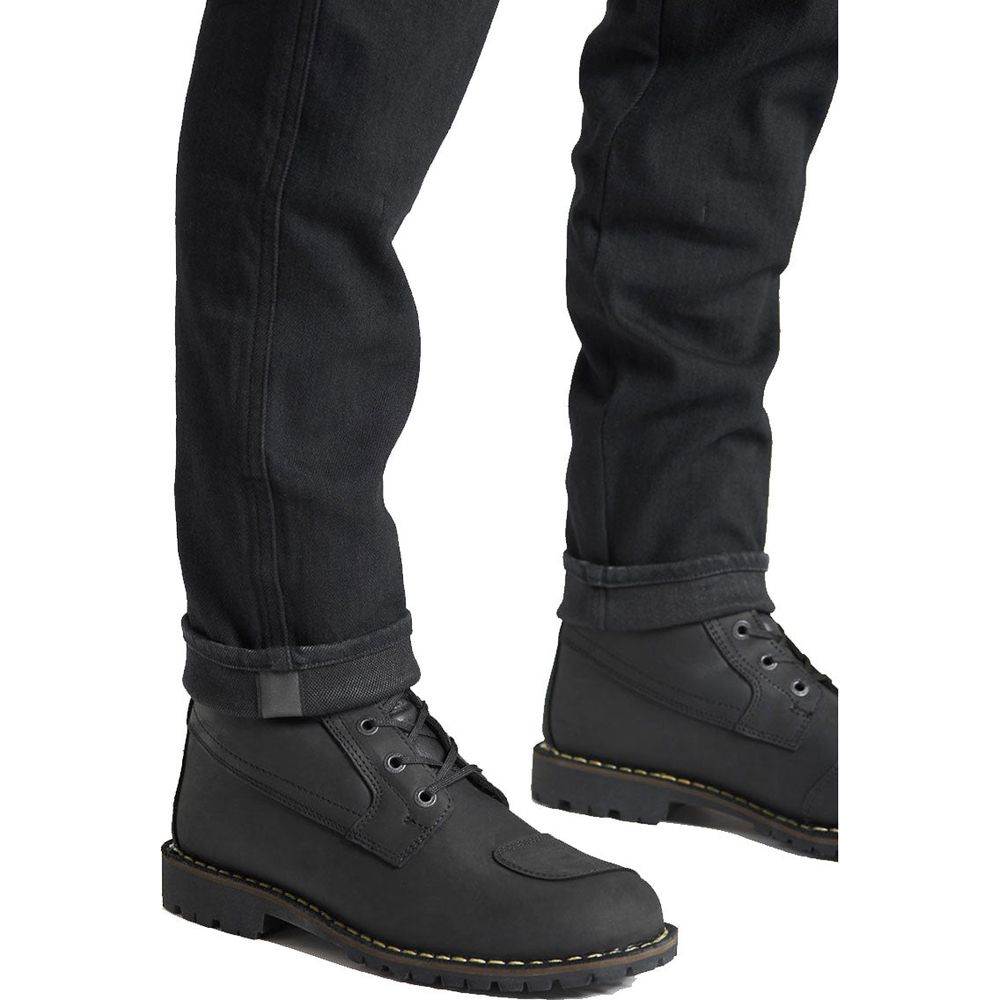 Pando Moto Steel Black 02 Slim Fit Denim Jeans Black