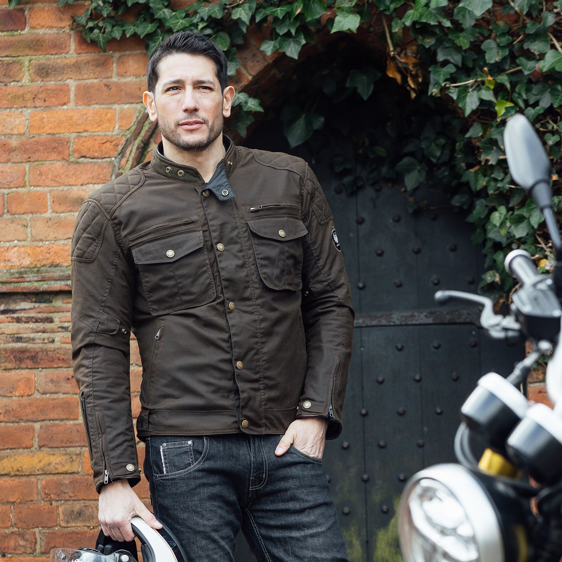Merlin Perton 2 Cotec Jacket Olive FREE UK Delivery, FREE 365 Day Returns | Moto Central