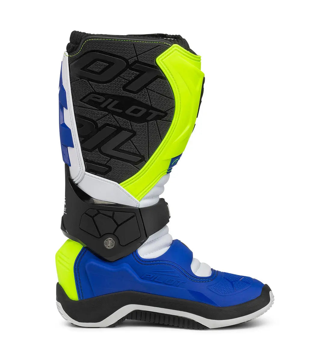Forma Pilot Boots Fluo Yellow / White / Blue FREE UK Delivery, FREE 365 Day Returns | Moto Central