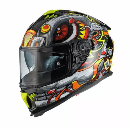 Premier Typhoon LY Graphic Full Face Helmet Red / Yellow / Grey - FREE UK Shipping, FREE 365 Day Returns | Moto Central