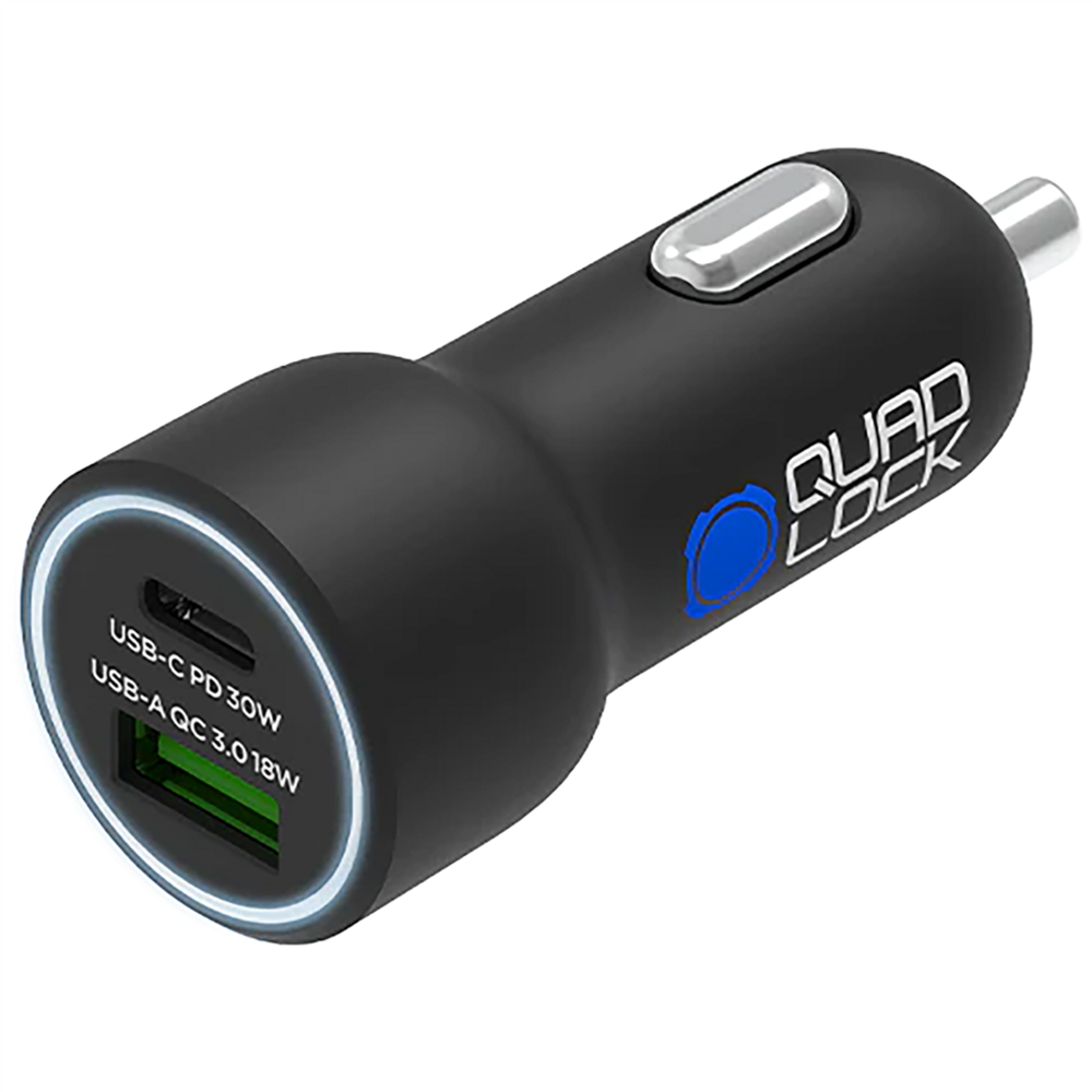 Quad Lock Dual Car Charger USB-C PD & USB-A - 48W