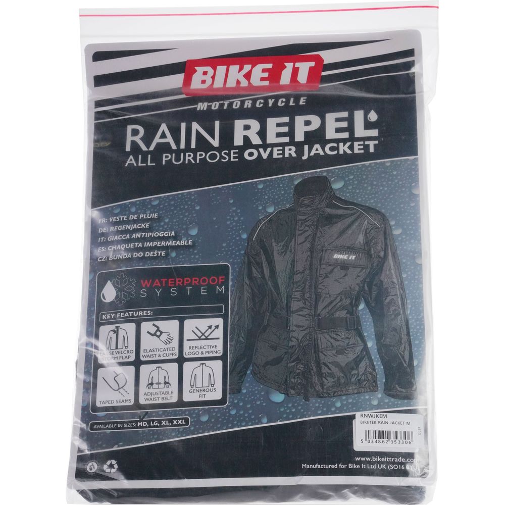 BikeTek Rain Over Jacket Black