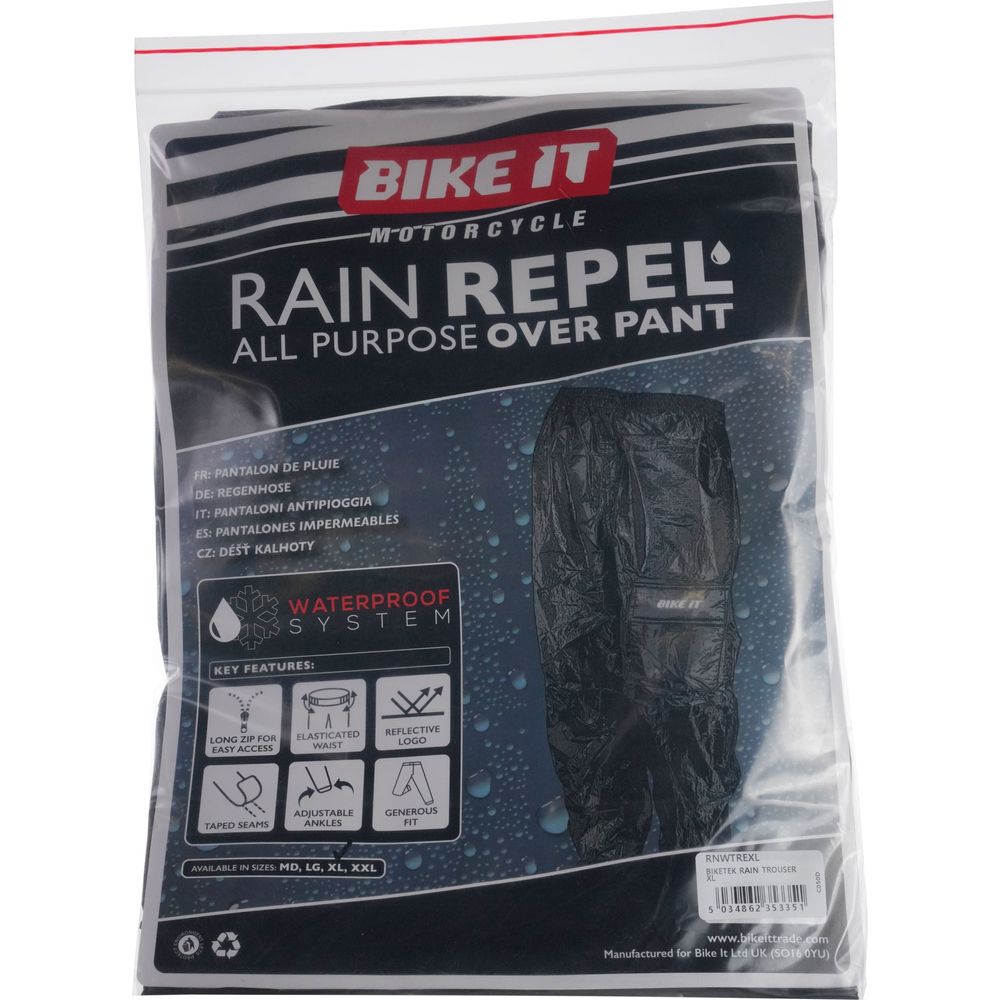 BikeTek Rain Over Trouser Black