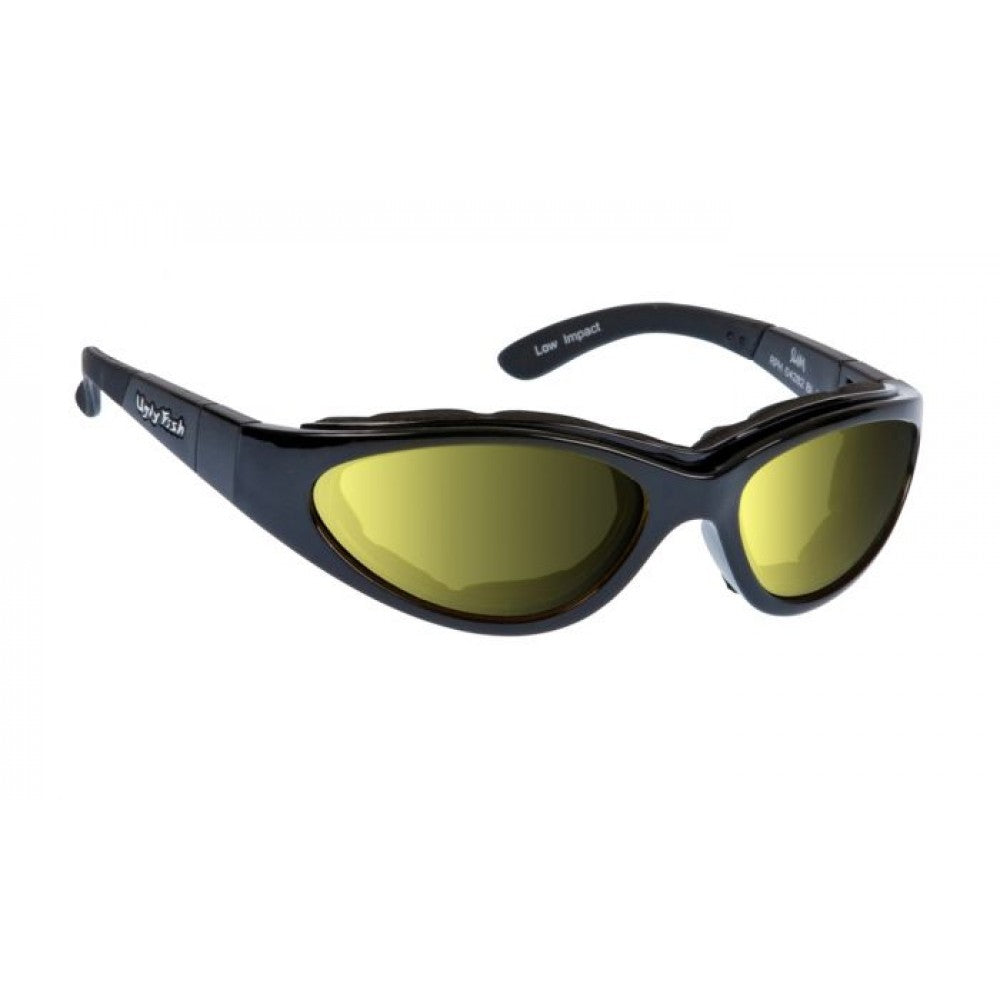 Ugly Fish Slim Sunglasses Matt Black With Photochromic Yellow Lenses