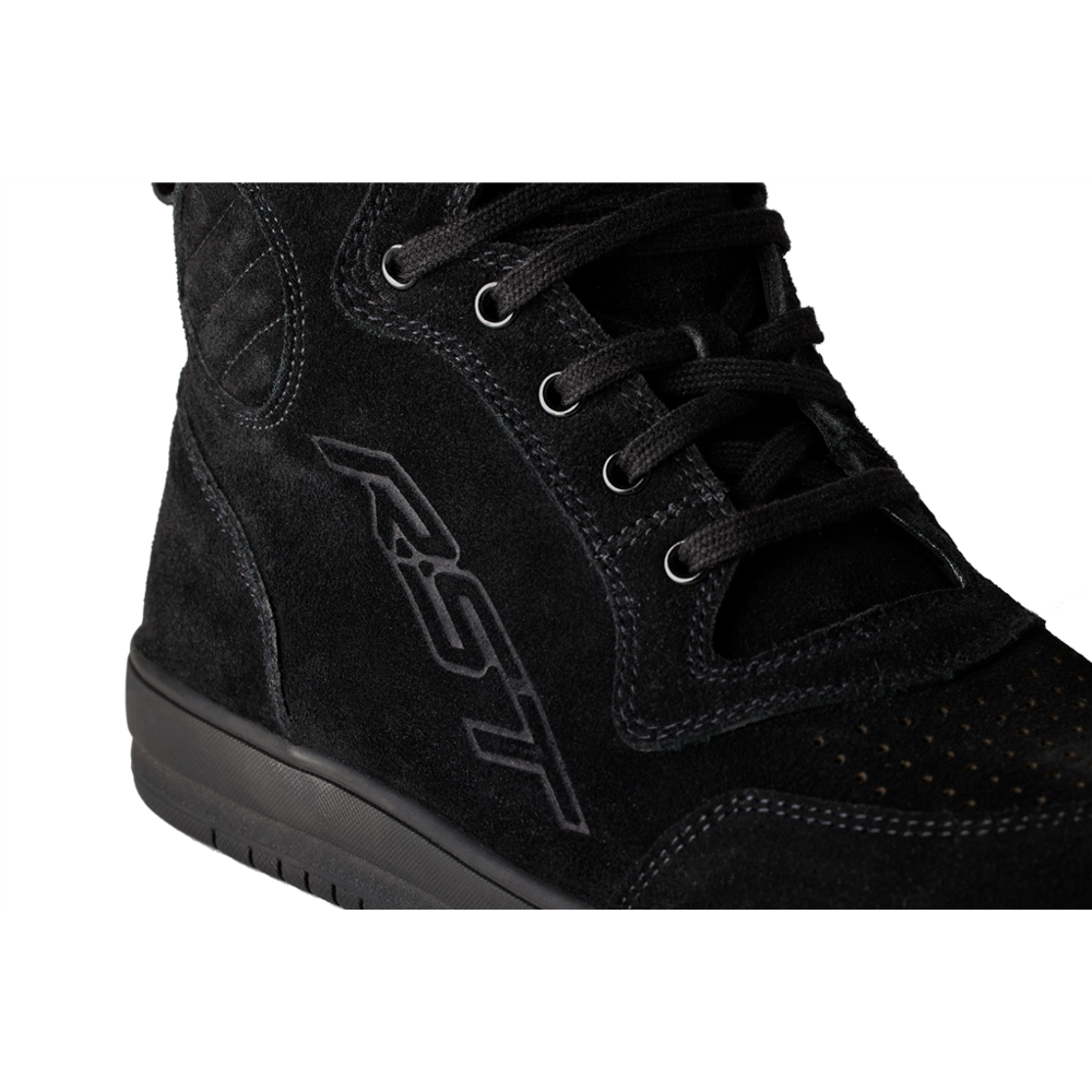 RST HiTop Moto Sneaker CE Boots Black Suede - FREE UK Shipping, FREE 365 Day Returns | Moto Central