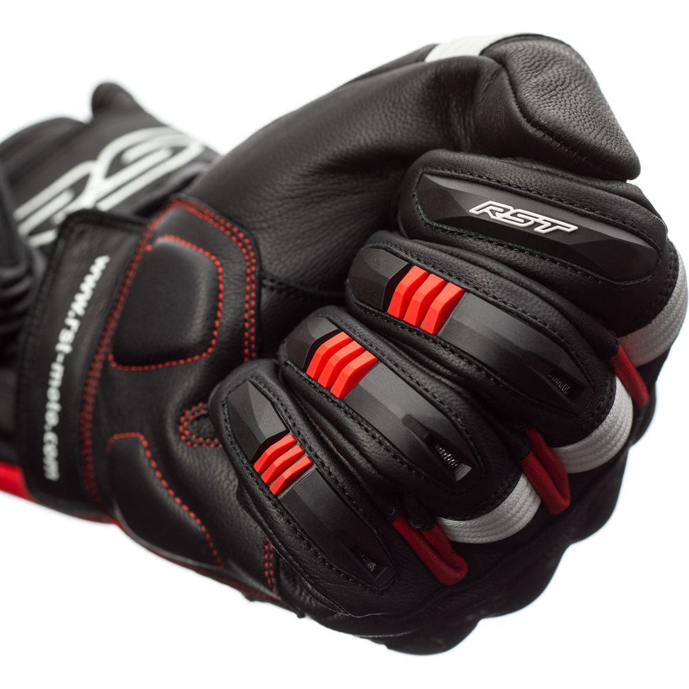 RST Pilot CE Gloves Black / Red / White - FREE UK Shipping, FREE 365 Day Returns | Moto Central
