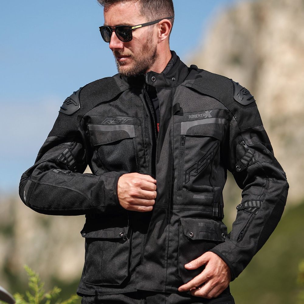 RST Pro Series Adventure-X CE Textile Jacket Black / Black - FREE UK Shipping, FREE 365 Day Returns | Moto Central