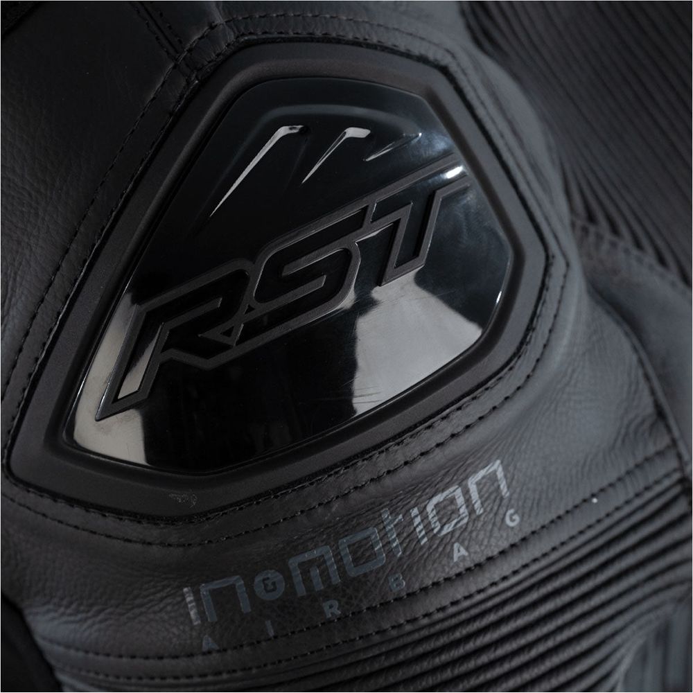 RST Pro Series Airbag CE One Piece Leather Suit Black / Black / Black