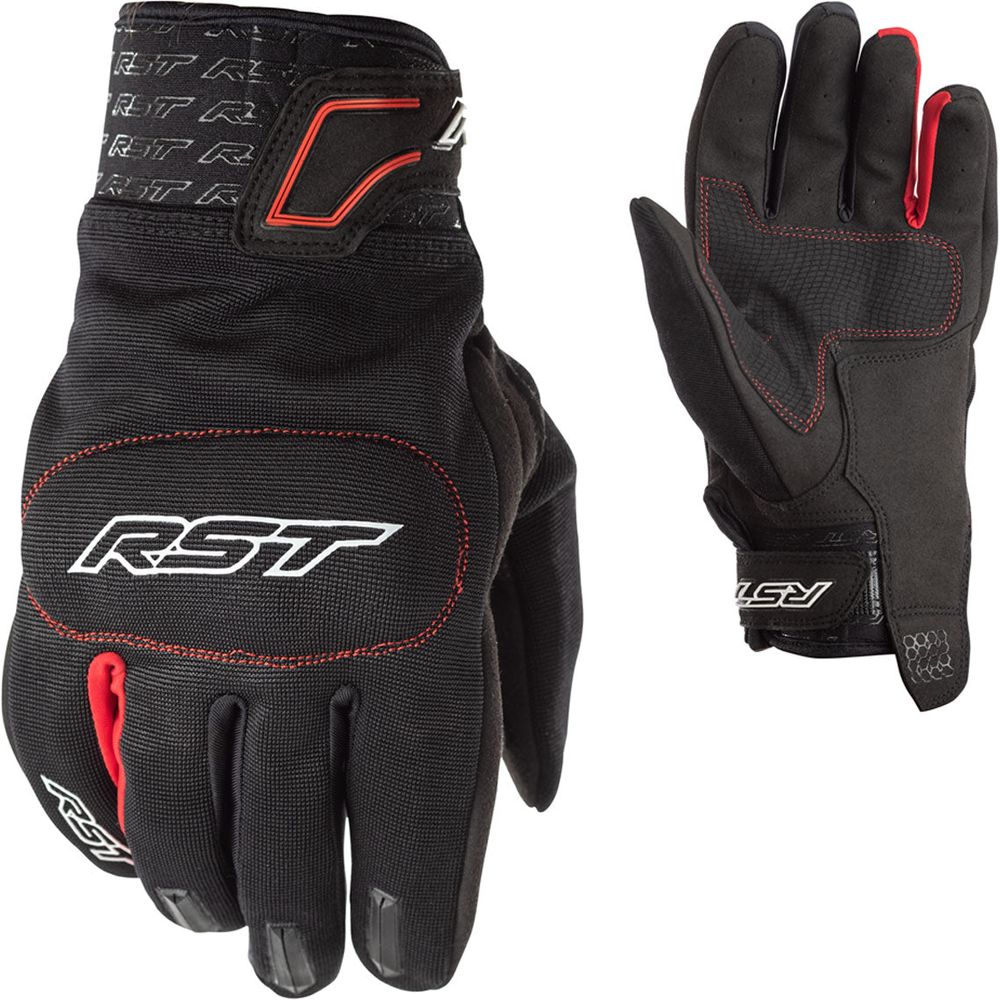 RST Rider CE Gloves Black / Red - FREE UK Shipping, FREE 365 Day Returns | Moto Central