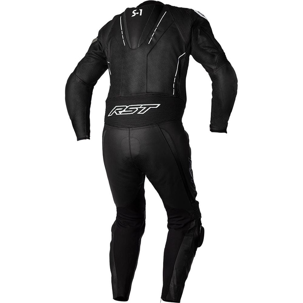 RST S1 CE One Piece Leather Suit Black / Black / White