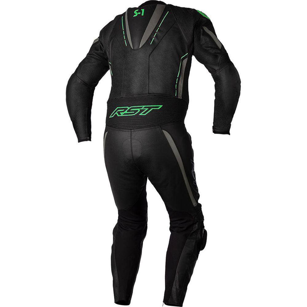 RST S1 CE One Piece Leather Suit Black / Grey / Neon Green
